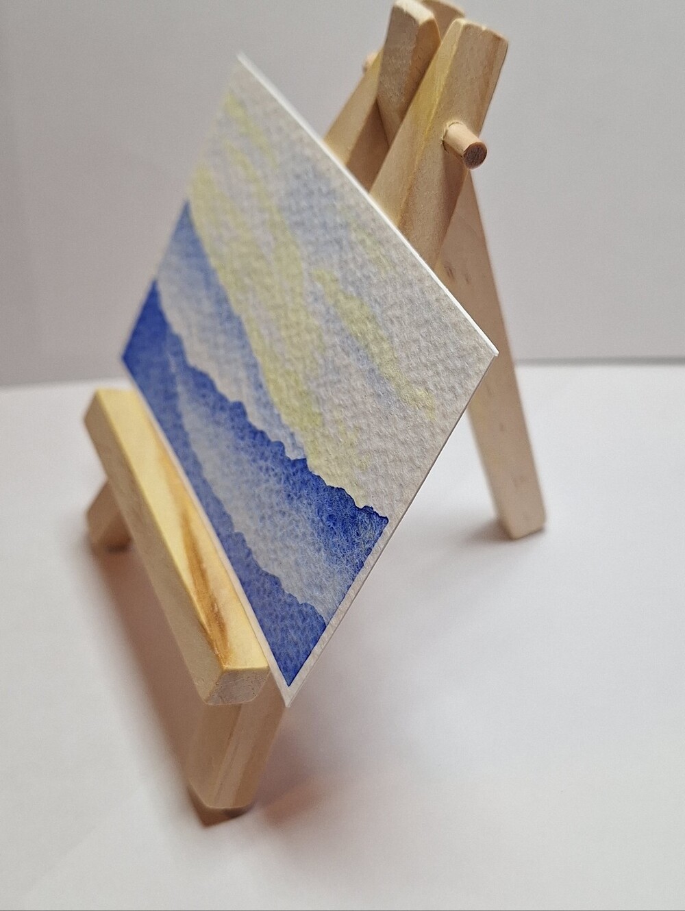 "Mystic Mountains" Hand-painted gouache painting (Tiny original artwork) - Picture 5 of 10
